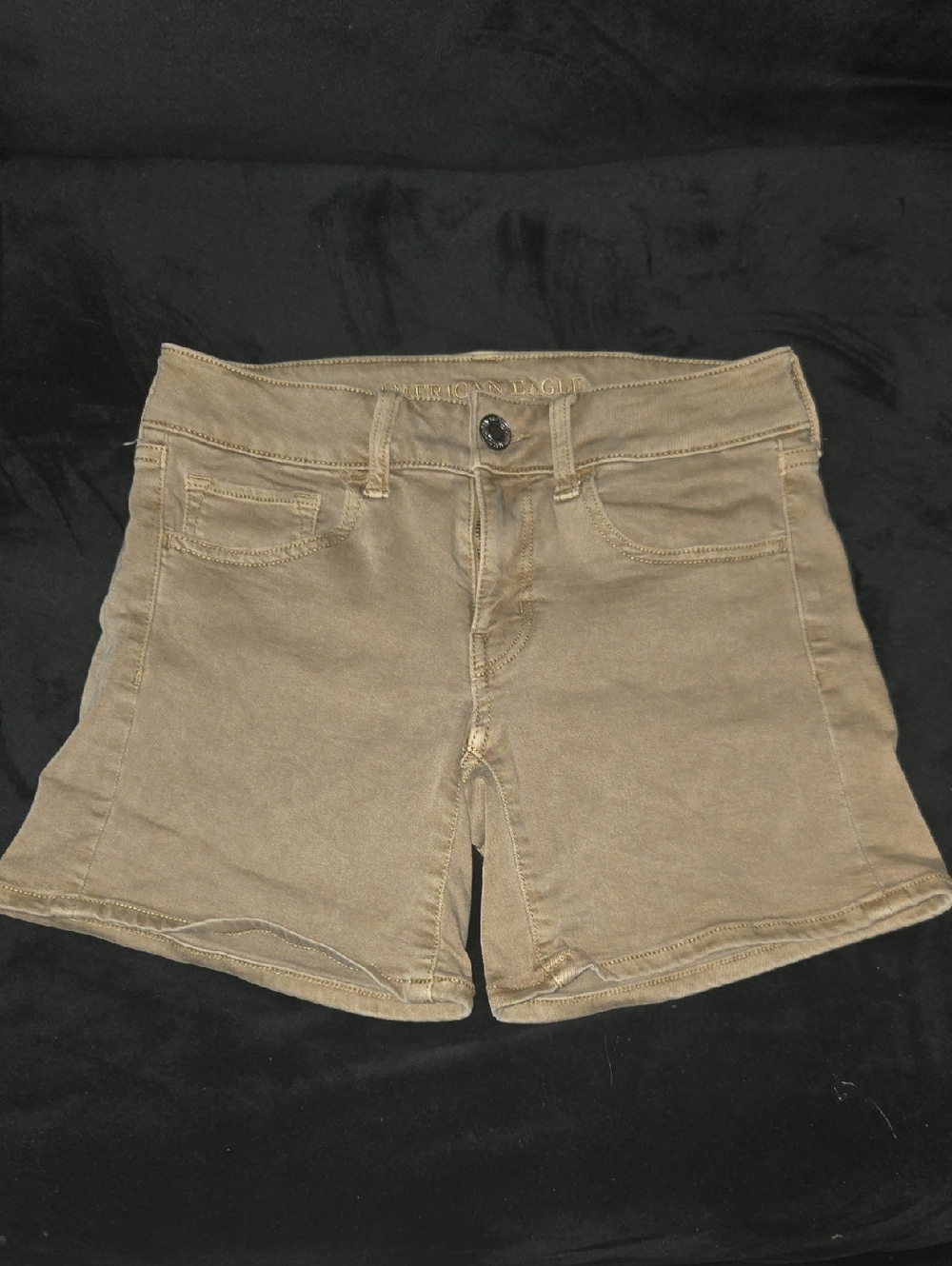 American Eagle Outfitters Women's Tan High-Rise Jean Shorts